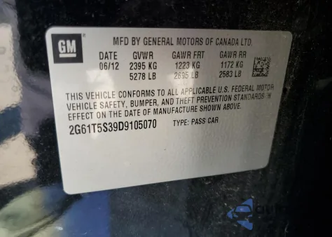 2013 Cadillac Xts Premium Collection from USA, damaged, VIN 2G61T5S39D9105070